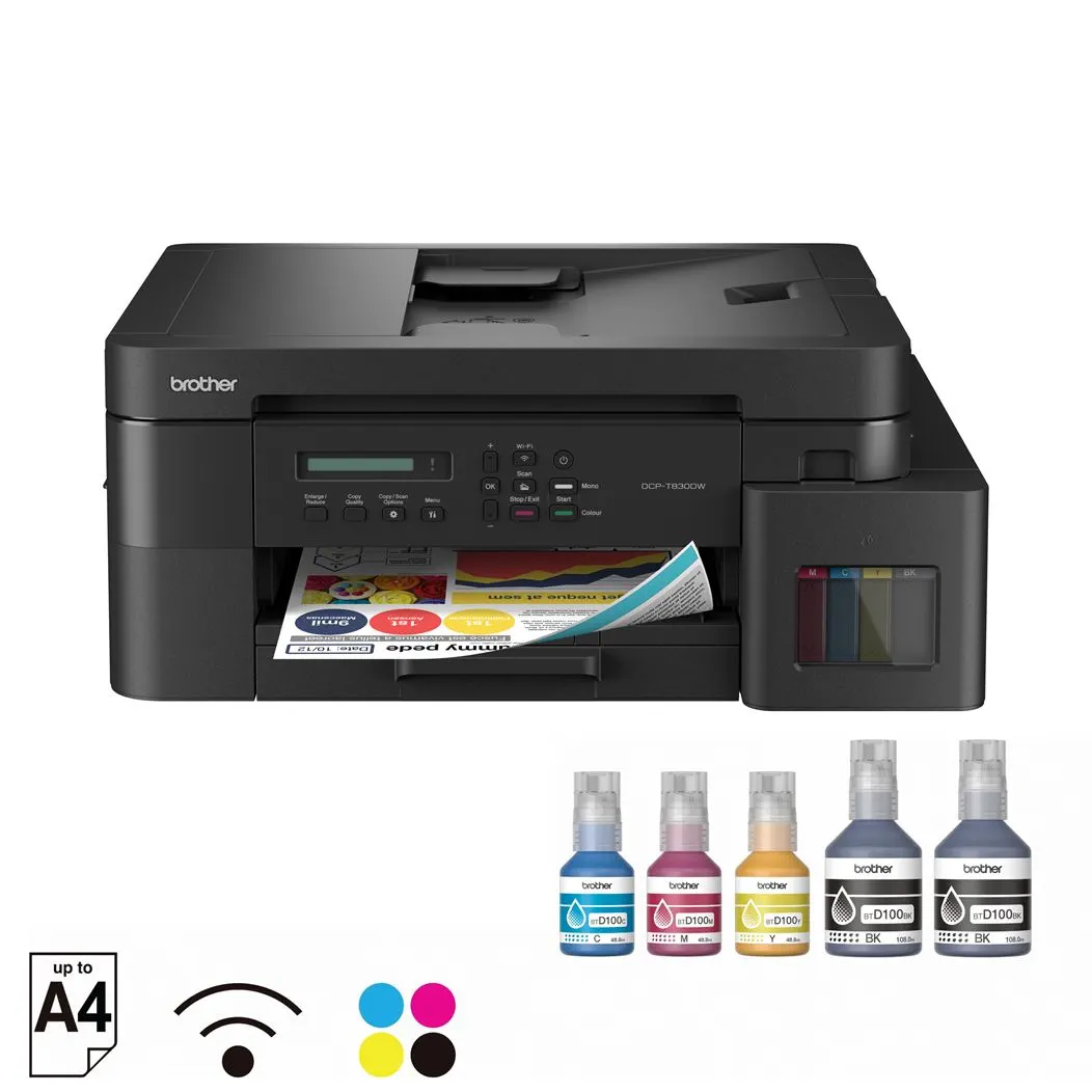 BROTHER DCP-T830DW WiFi Ink Tank Printer – Print, Scan, Copy with Auto Duplex, ADF & Ethernet