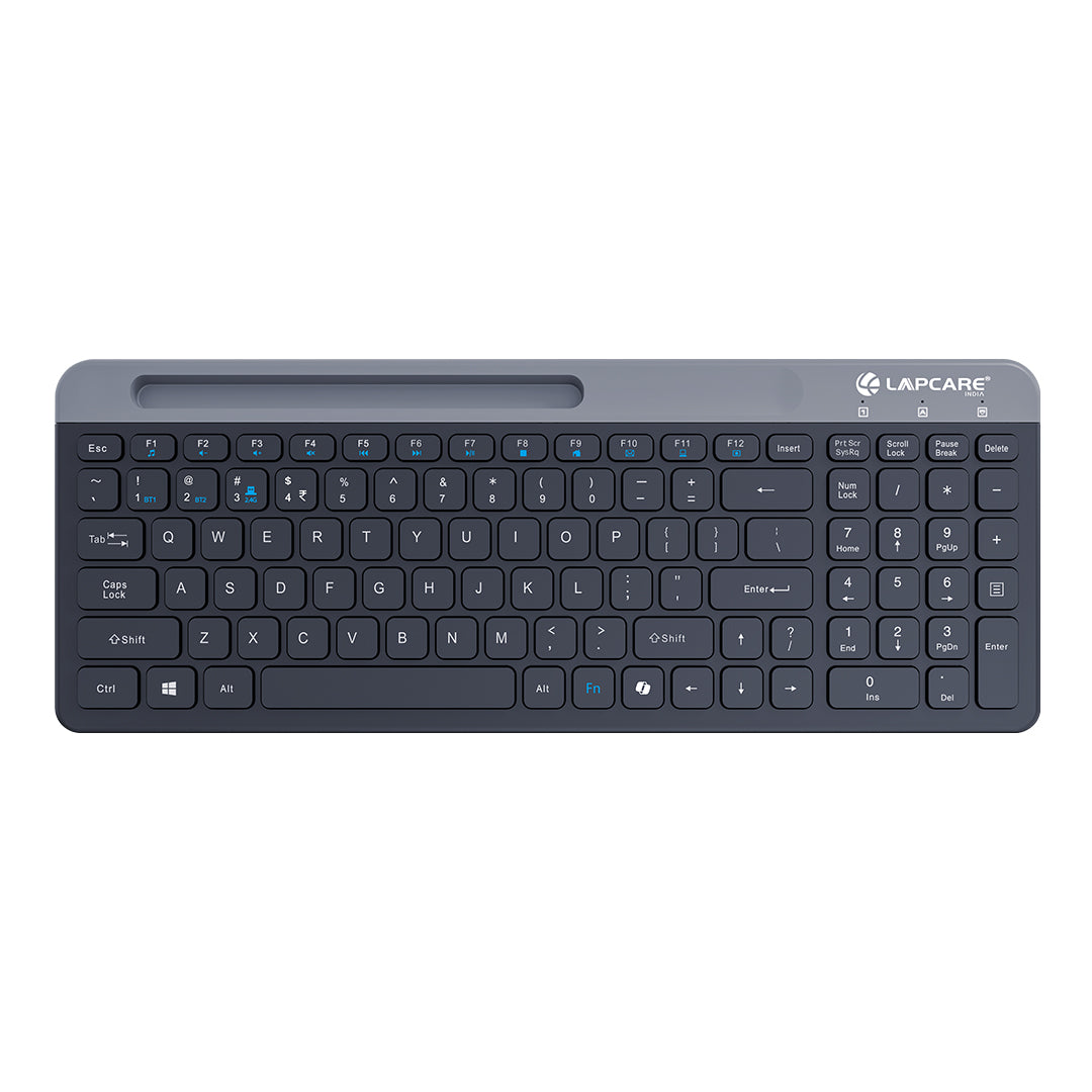 LAPCARE Readmii 2.4GHz Wireless & Bluetooth 5.1 Rechargeable Keyboard with AI Assistant Key- Black (LWK-816)
