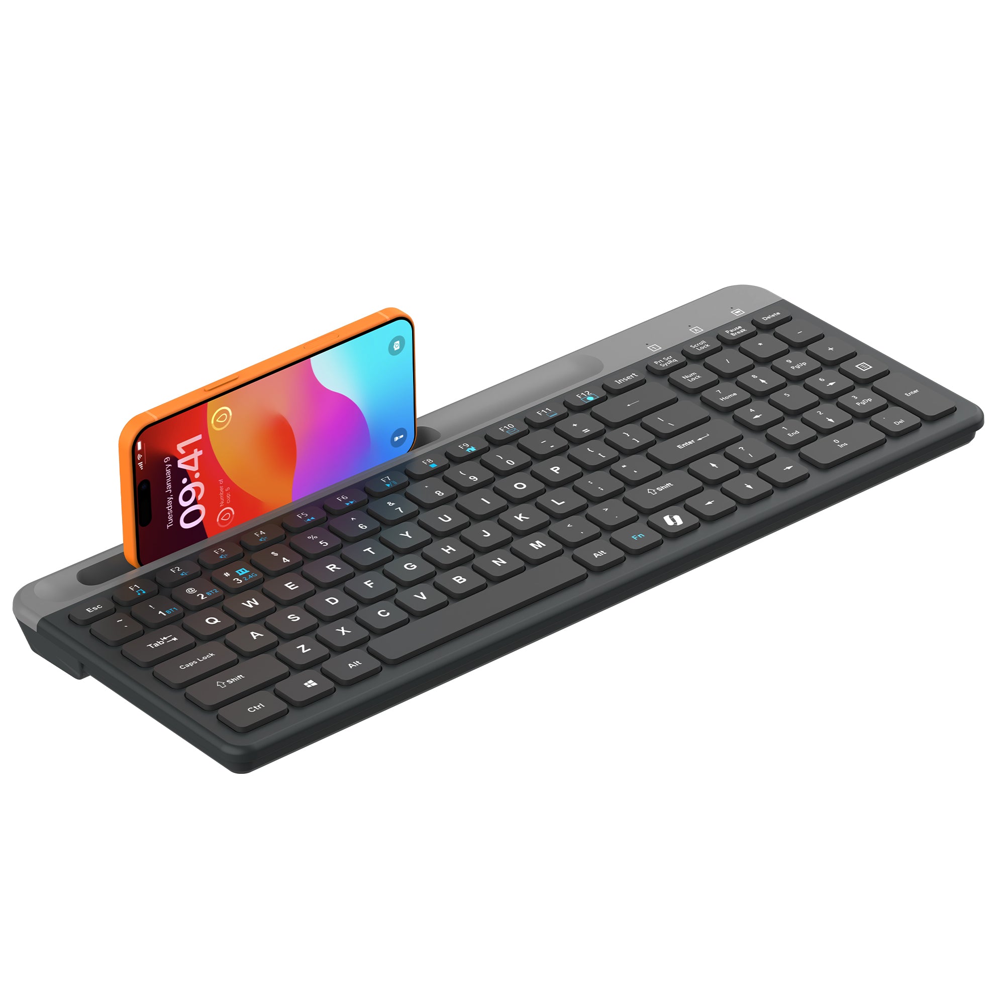 LAPCARE Readmii 2.4GHz Wireless & Bluetooth 5.1 Rechargeable Keyboard with AI Assistant Key- Black (LWK-816)