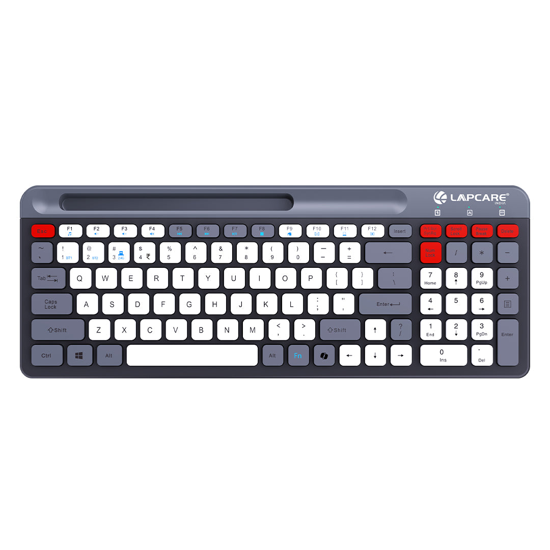 LAPCARE Readmii 2.4GHz Wireless & Bluetooth 5.1 Rechargeable Keyboard with AI Assistant Key- Multicolor (LWK-819)