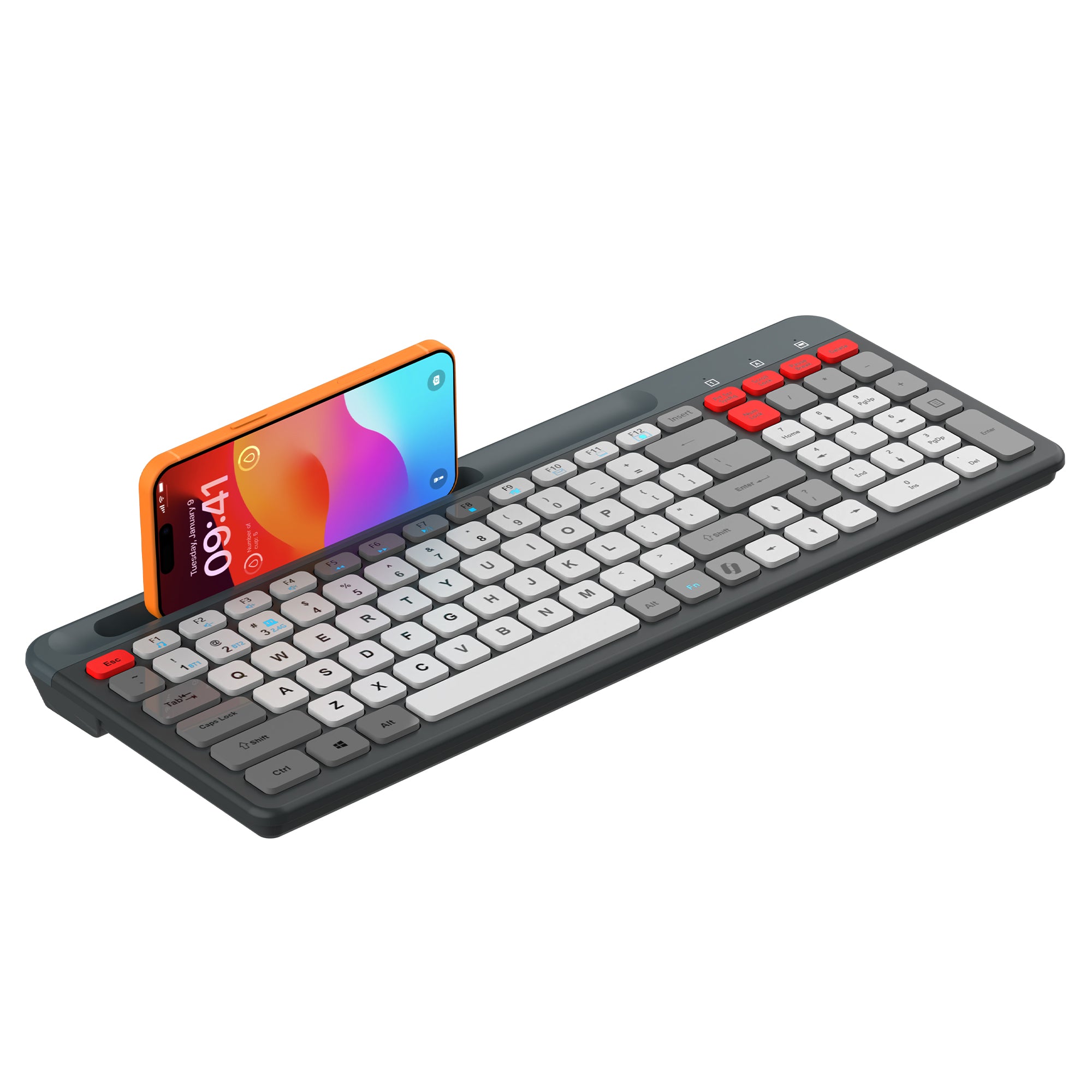 LAPCARE Readmii 2.4GHz Wireless & Bluetooth 5.1 Rechargeable Keyboard with AI Assistant Key- Multicolor (LWK-819)